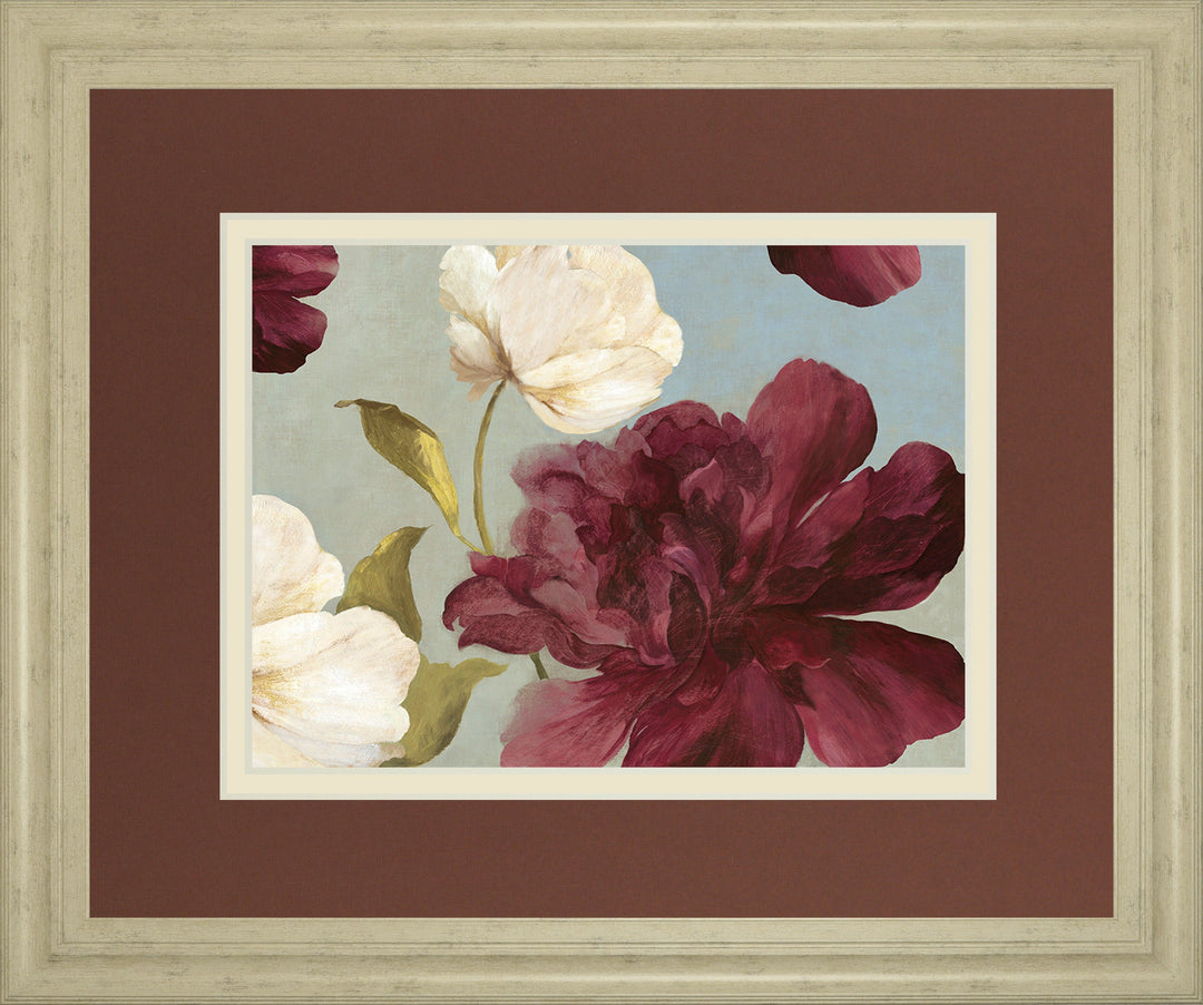 Deep Peonies Il By Asia Jensen - Framed Print Wall Art - Purple