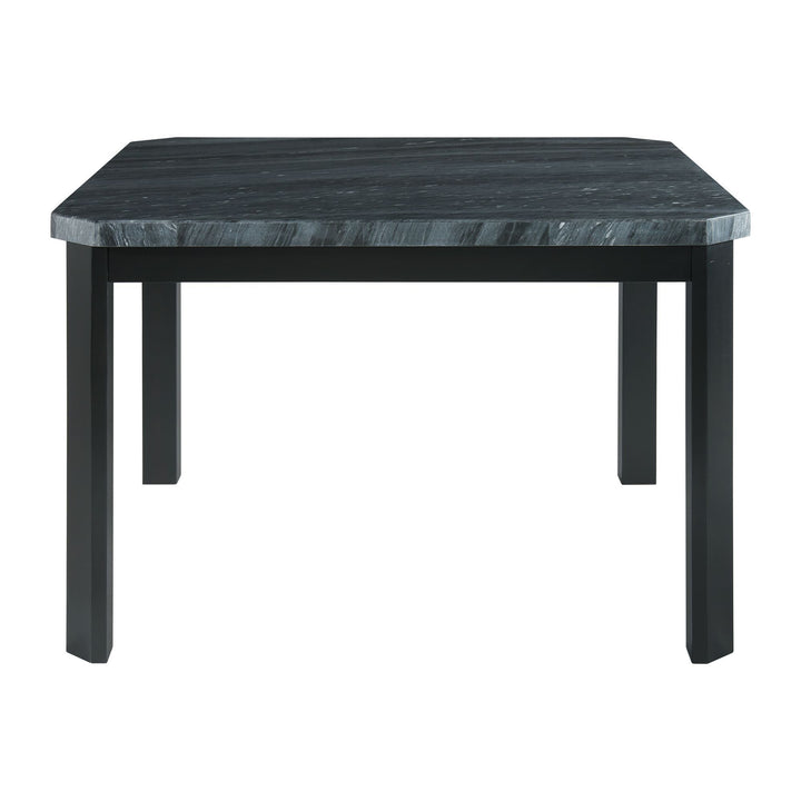 Francesca - Square 5 Piece Counter Height Dining Set, Table &amp; Four PU Chairs - Gray / Marble