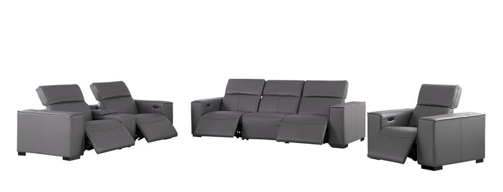 1208 - Modular Leather Set With 5 Power Recliners &amp; Power Headrests