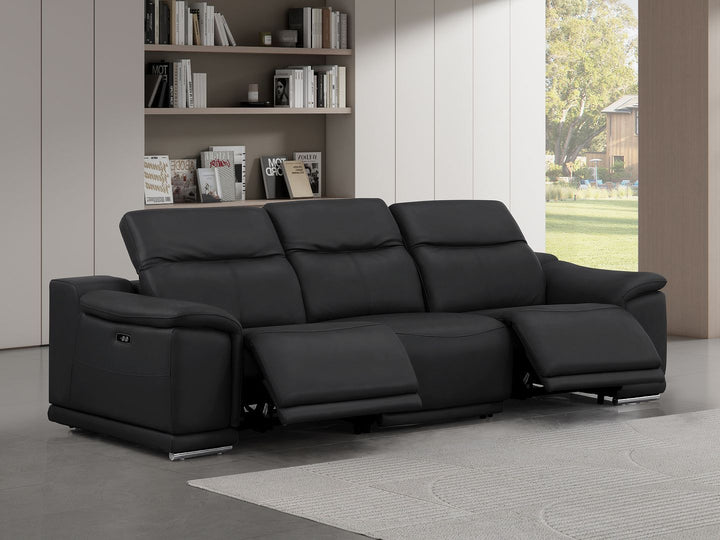 2679 - Genuine Leather Sofa With Dual Power Recliners