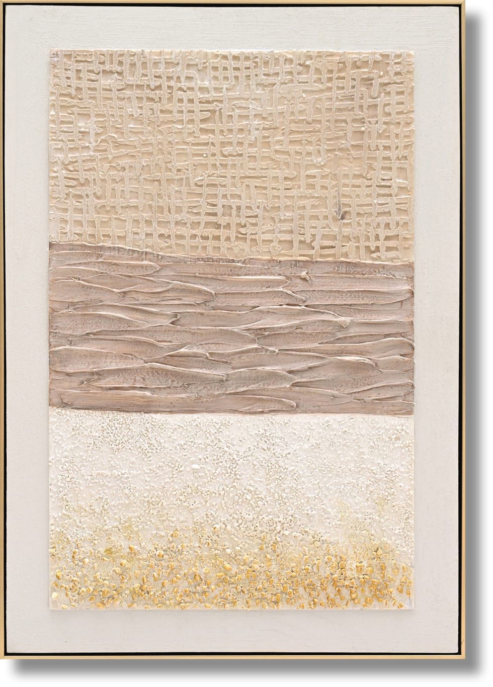 Golden Texture Harmony - 28" x 40" Framed Wall Art