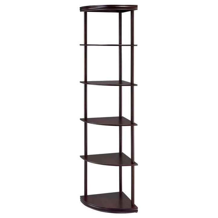 Bonwick - Wood 5-Shelf Corner Bookshelf - Cappuccino