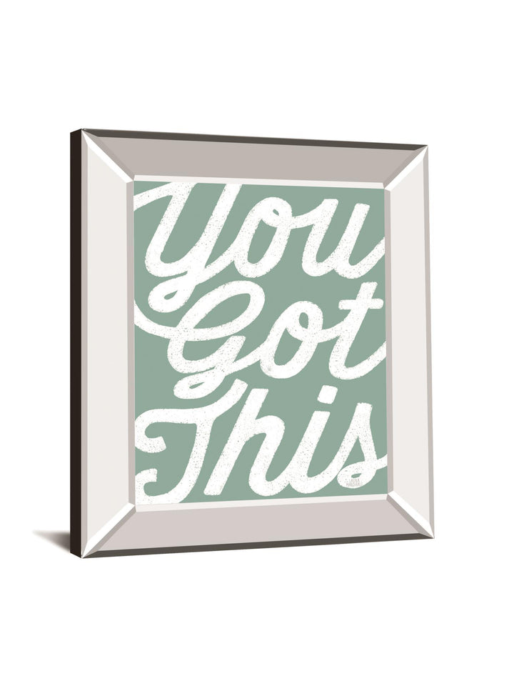 Positivity VII By Laura Marshall - Mirror Framed Print Wall Art - Green