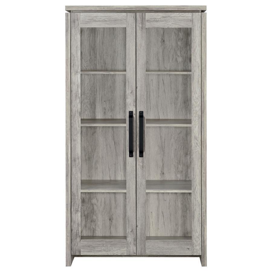 Alejo - 2 Door Engineered Wood Tall Cabinet - Gray Driftwood