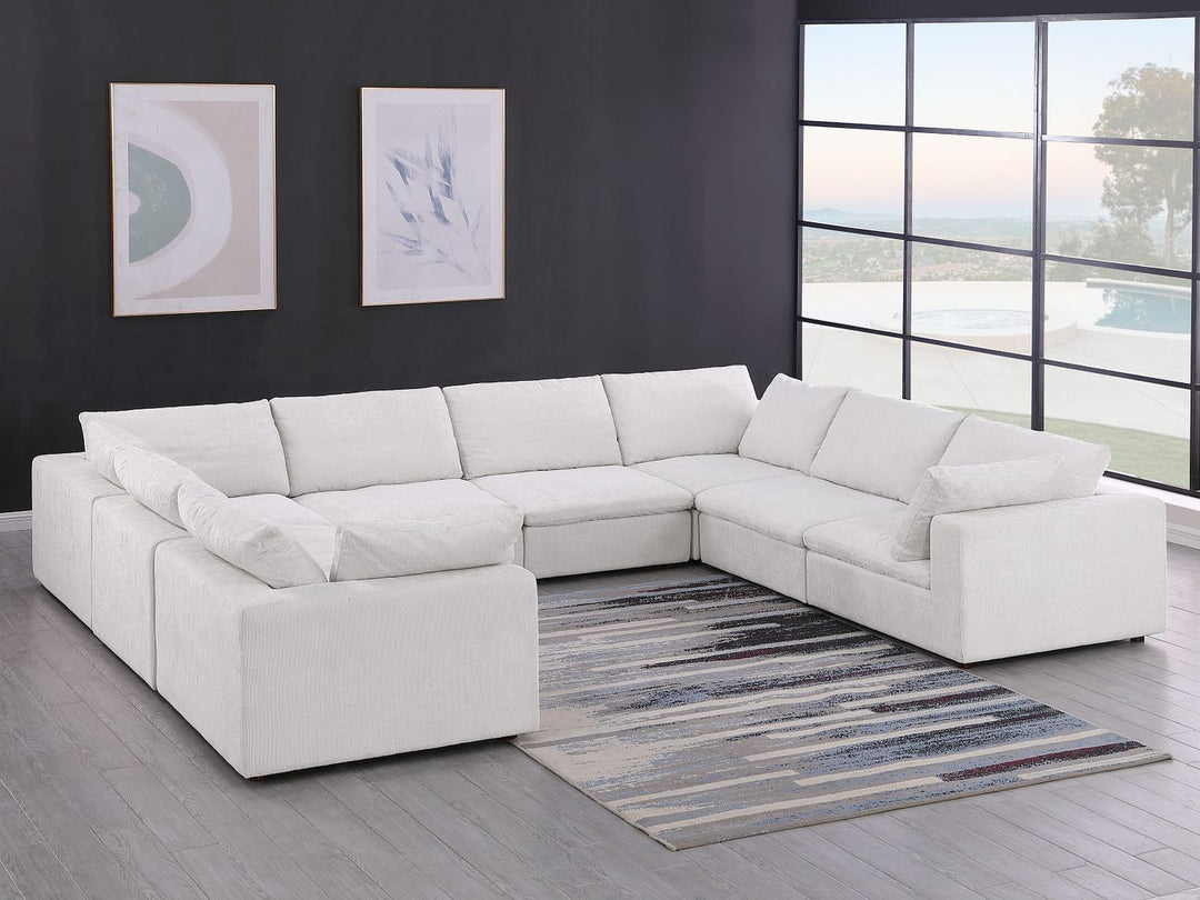 1100 - 8-Piece U-Shaped Sectional In Italian Fabric - Pearl