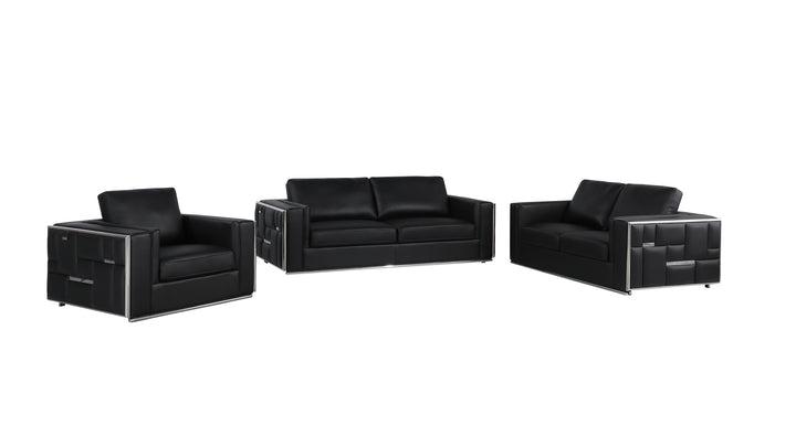 1130 - Top Grain Italian Leather Living Room Set