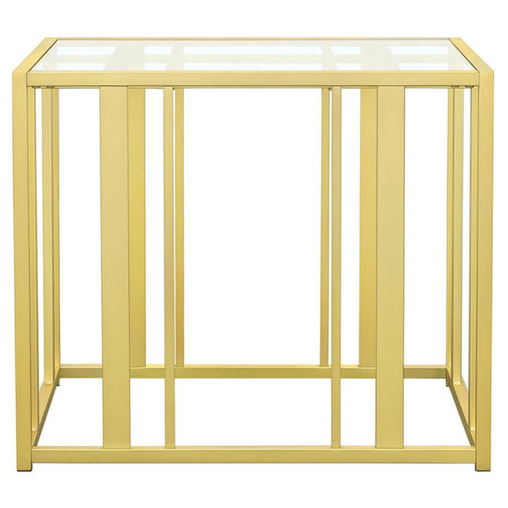 Adri - Rectangular Glass Top Side End Table