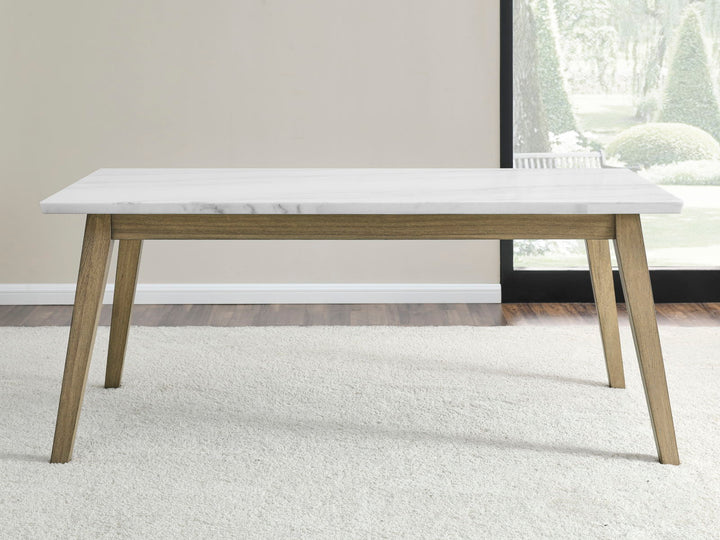 Vida - White Marble Top Dining Table - Dark Brown