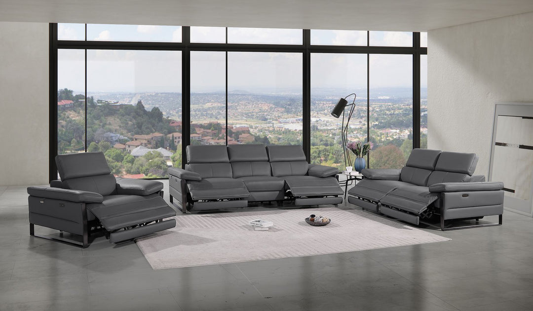 1246 - Modular Power Dual Reclining Sofa, Loveseat, And Chair Set With Power Headrests