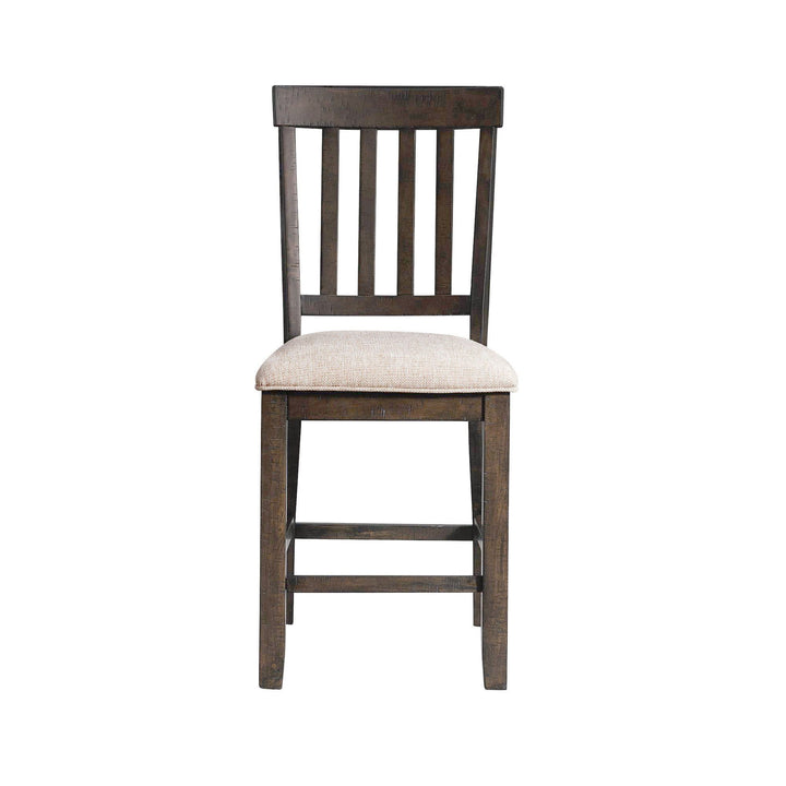 Stone - Counter Slat Back Side Chair (Set of 2) - Smokey Walnut