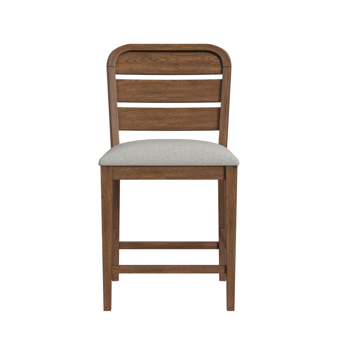 Glinda - Fabric Counter Chair (Set of 2) - Brown / Light Gray