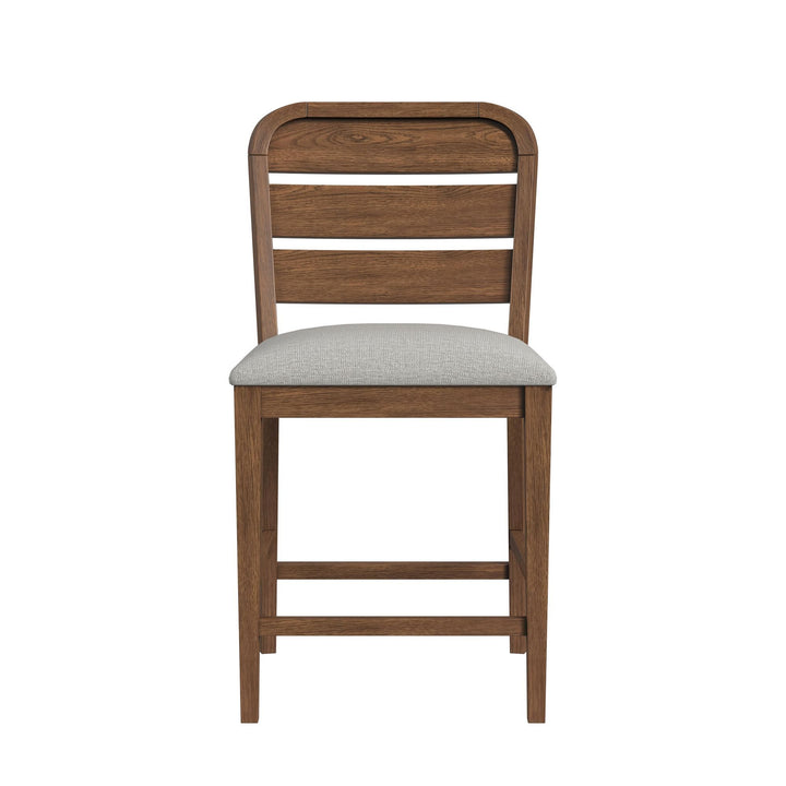 Glinda - Fabric Counter Chair (Set of 2) - Brown / Light Gray