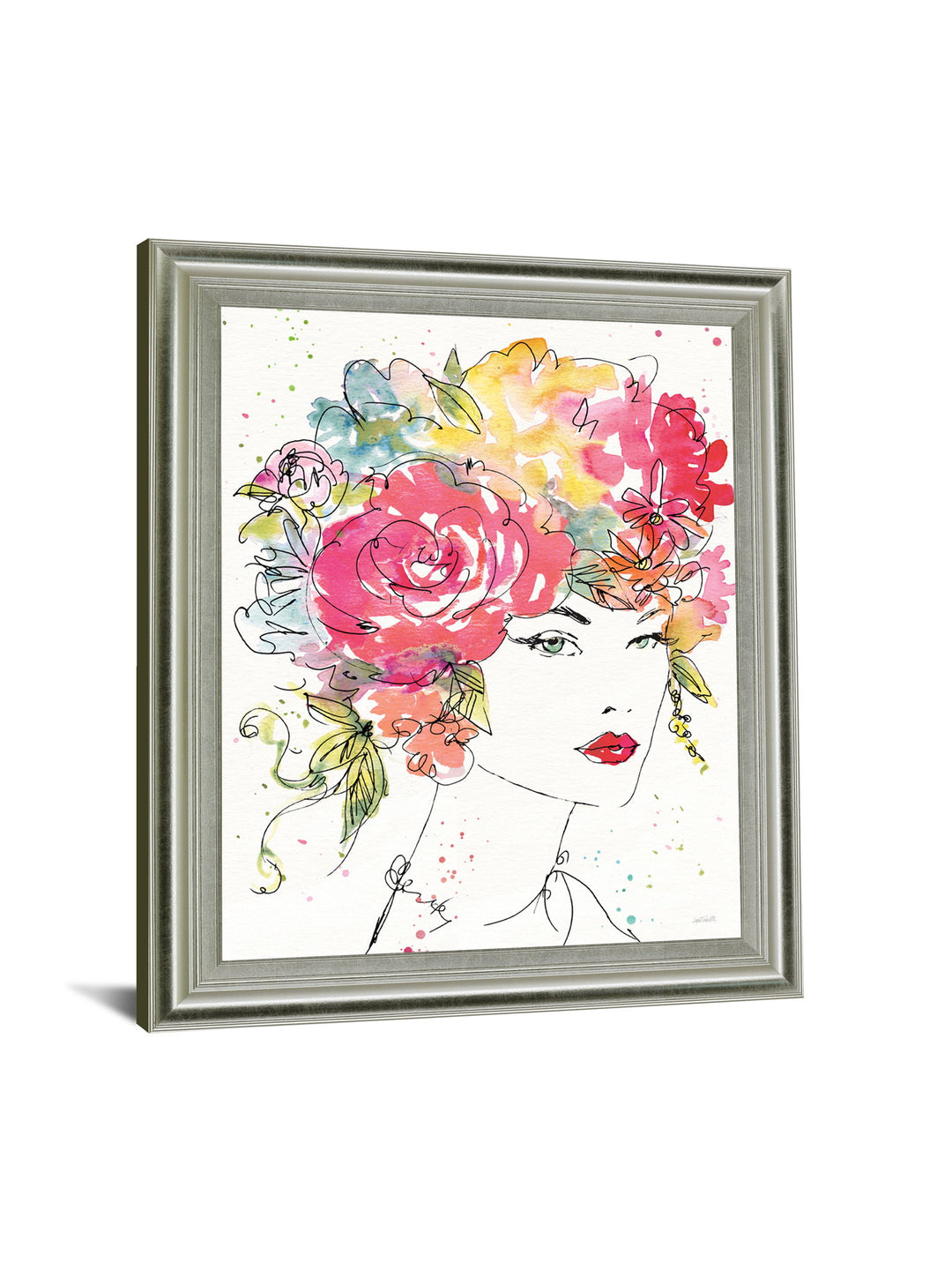 Whimsical Bloom Portrait - 28" x 34" Framed Wall Art
