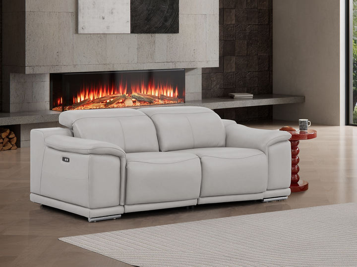 2679 - Genuine Leather Loveseat With Dual Power Recliners