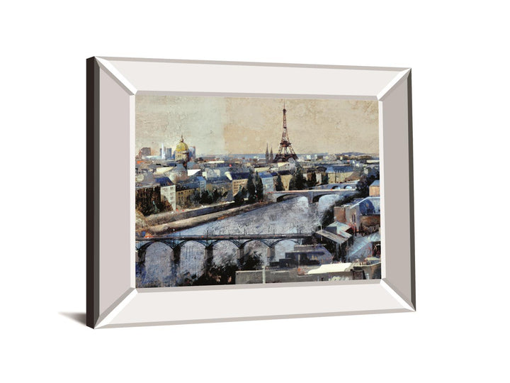 Paris By Marti Bofarull - Mirror Framed Print Wall Art - Blue