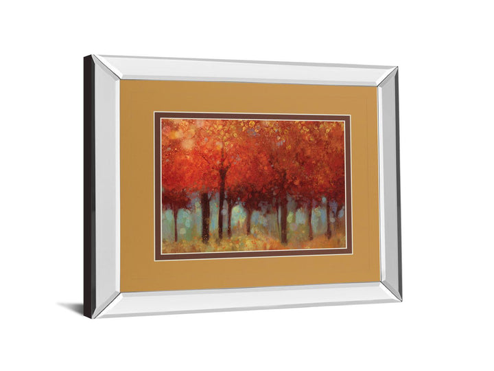 Red Forest By Asia Jensen - Mirror Framed Print Wall Art - Red