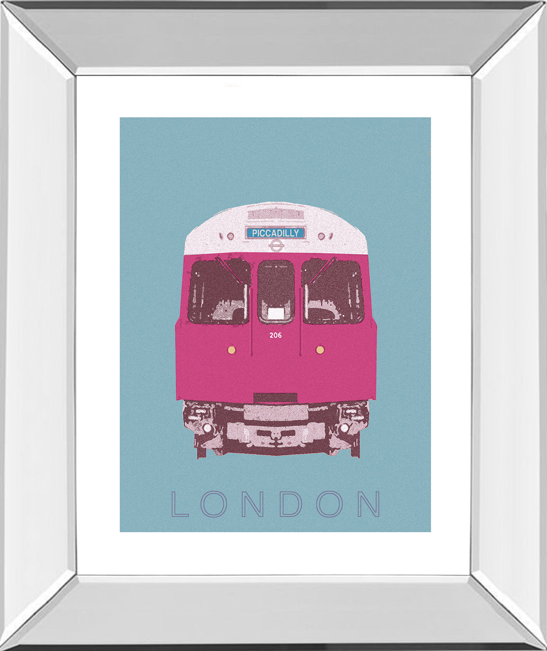 London Transport 3 By Ben James - Mirror Framed Print Wall Art - Purple