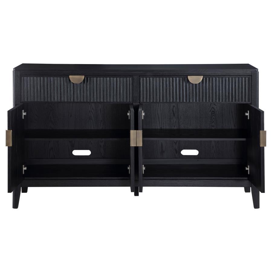 Brookmead - 4 Door Sideboard Buffet Storage Cabinet - Black