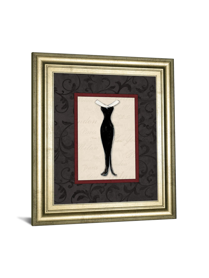 Fashion Dress I By Susan Osbourne Framed Print Wall Art - Black