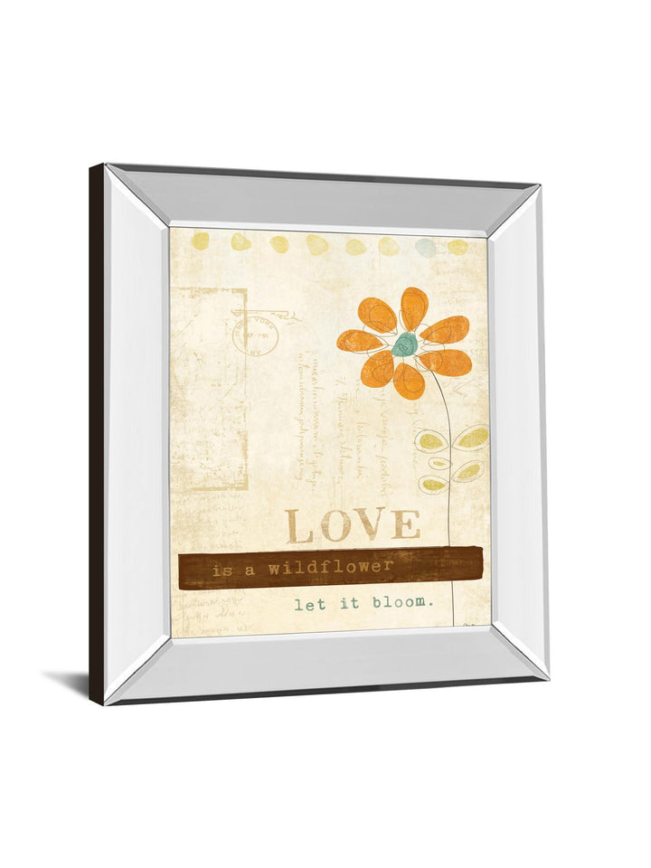 Let Love Bloom By Mollie B - Mirror Framed Print Wall Art - Orange