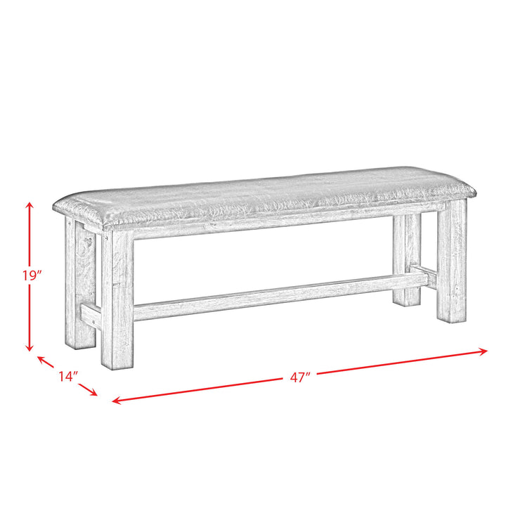 Nathan - Bench With Pu Padded Seat - Gray Oak