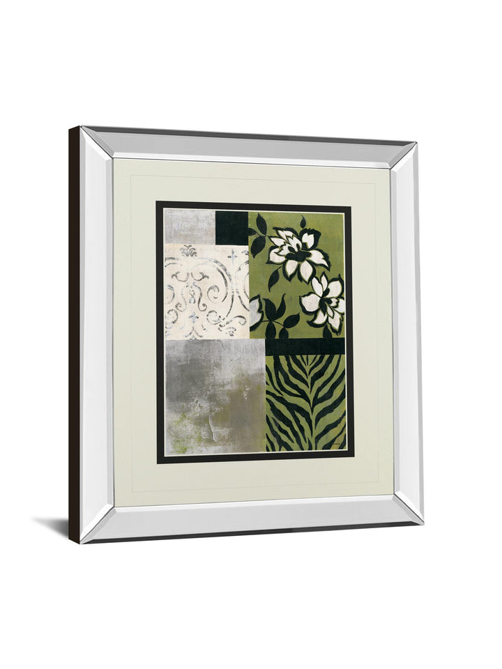 Playing With Patterns Il By Cheryl Martin - Mirror Framed Print Wall Art - Green