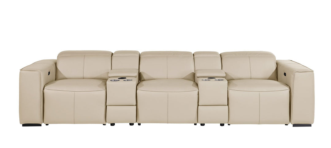 1224 - 5-Piece Modular Power Reclining Sofa In With 3 Power Recliners &amp; Power Headrests