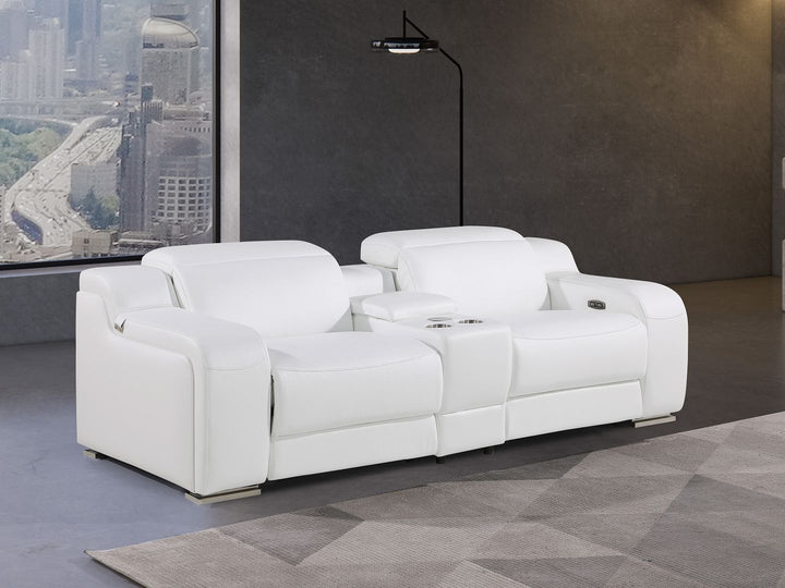 1116 - 3-Piece Modular Power Reclining Console Loveseat In With 2 Power Recliners & Power Headrests