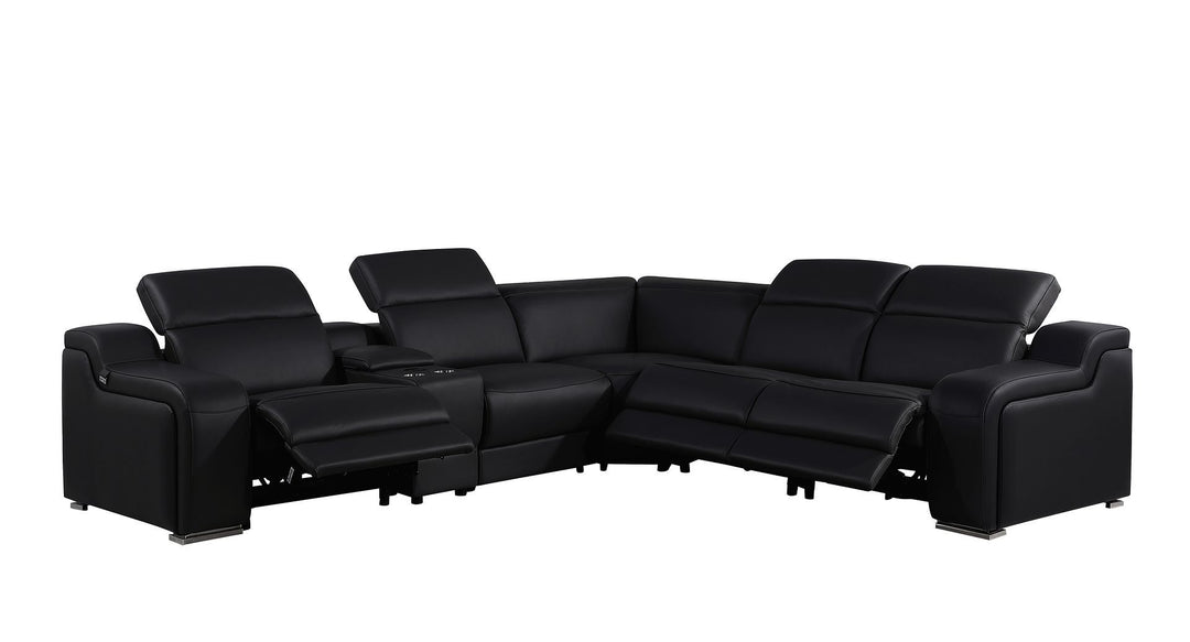 1116 - 6-Piece L-Shaped Sectional Sofa In With 3 Power Recliners &amp; Power Headrests