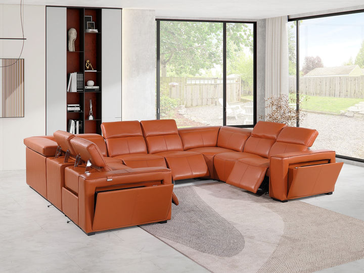 1224 - 8-Piece U-Shaped Sectional Sofa In With 4 Power Recliners &amp; Power Headrests