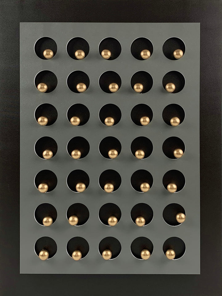 Golden Sphere Matrix - 36" x 48" Framed Wall Art