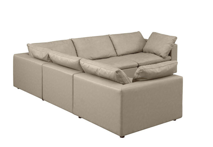 1100 - 5-Piece L-Shaped Sectional (Top-Grain Italian Leather)