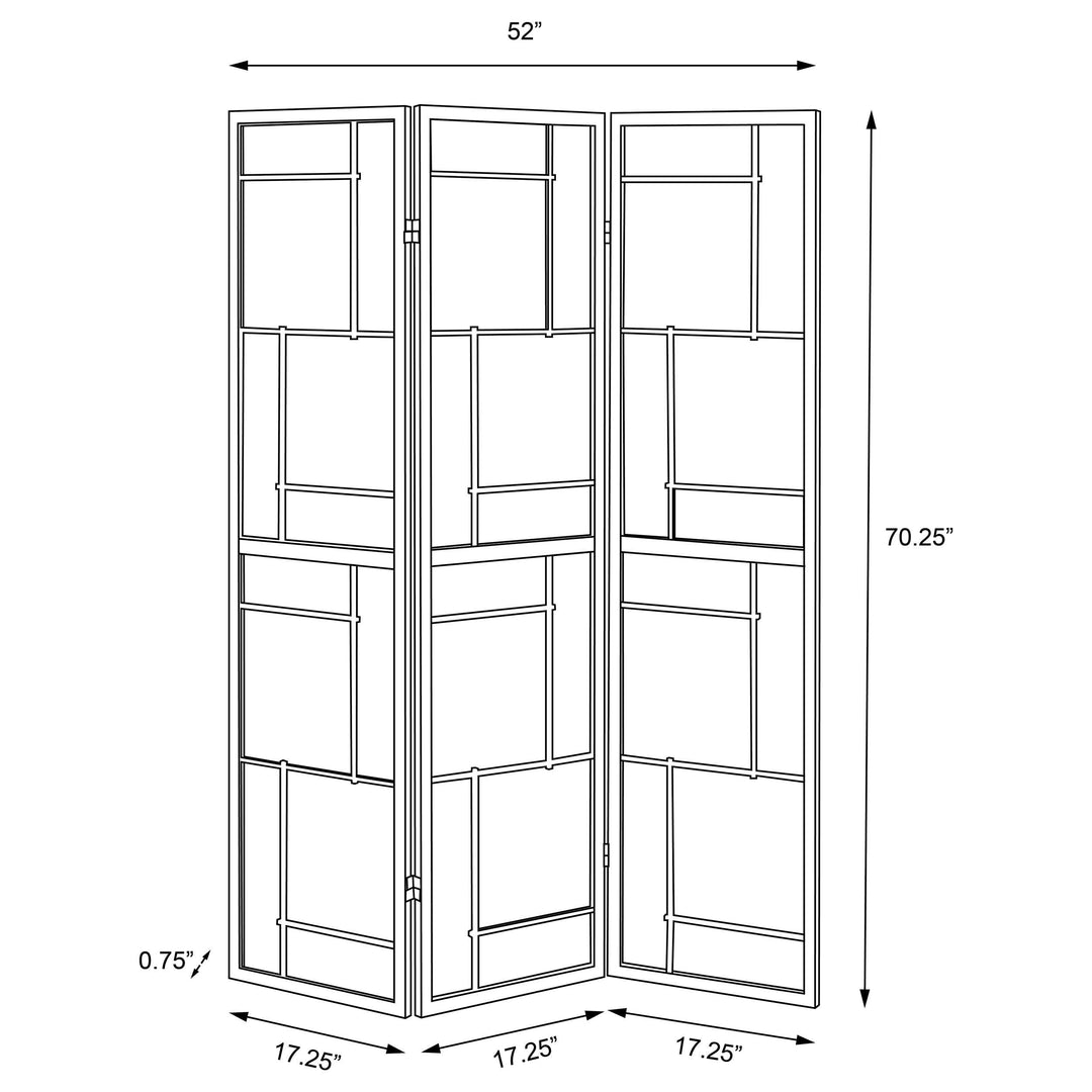 Damis 3-Panel Room Divider Folding Shoji Screen Black