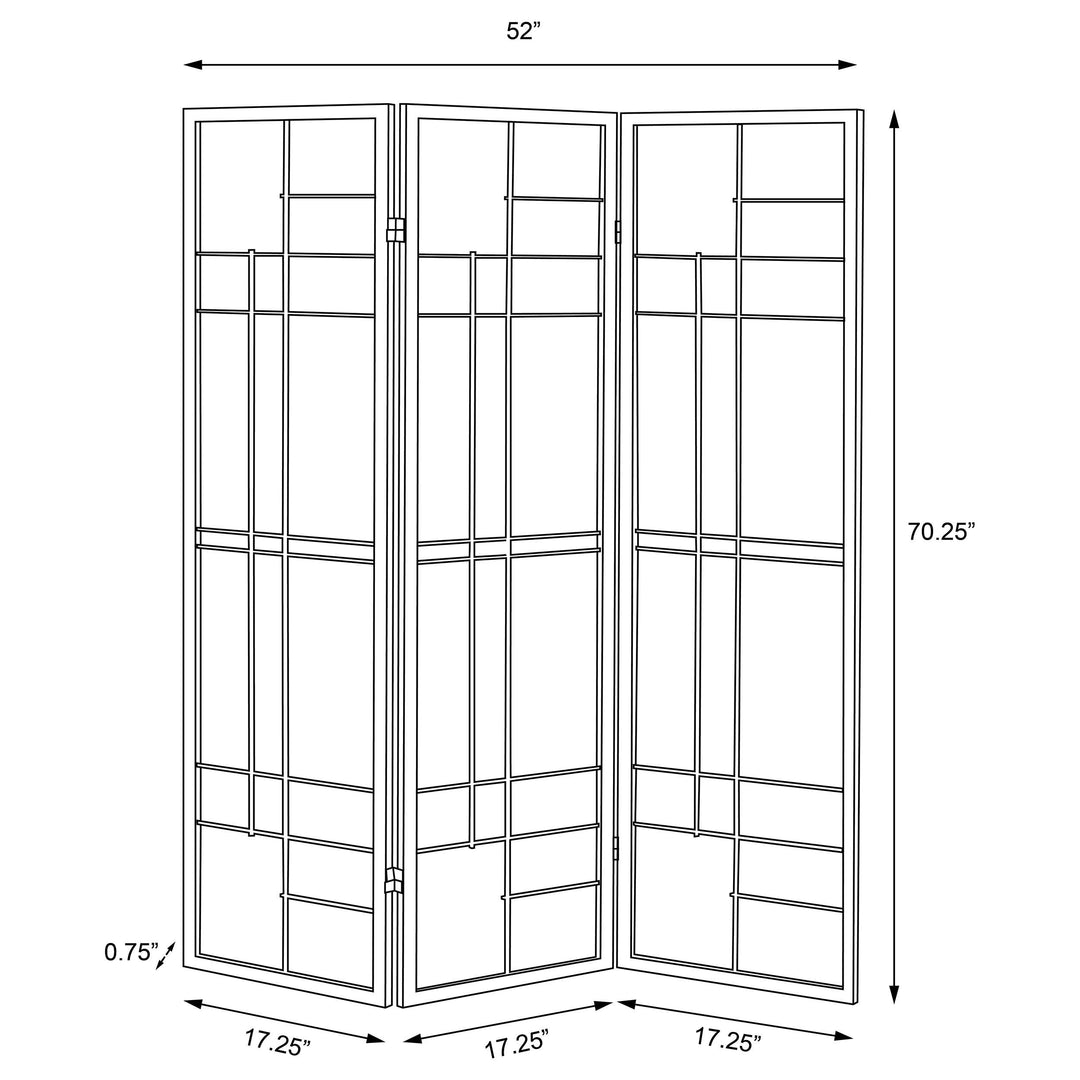 Katerina 3-Panel Room Divider Folding Shoji Screen Cherry