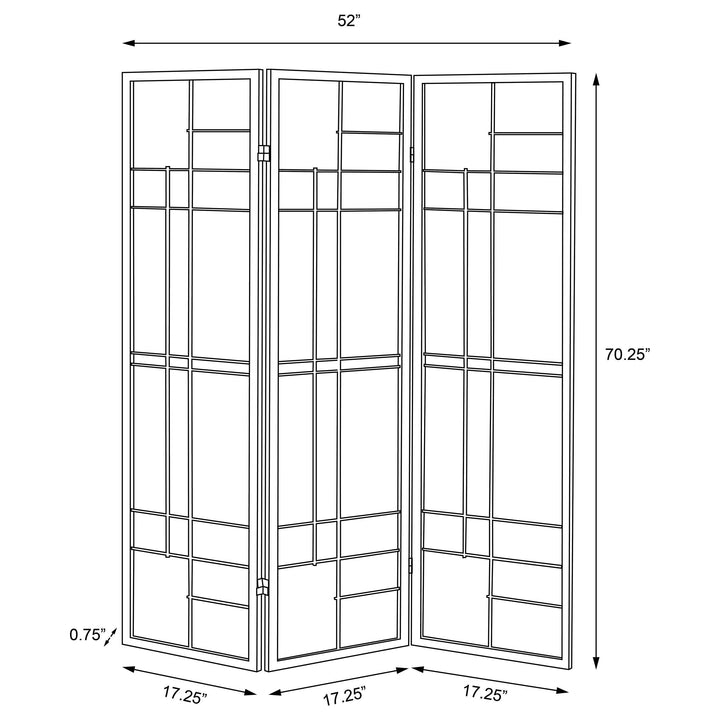 Katerina 3-Panel Room Divider Folding Shoji Screen Cherry
