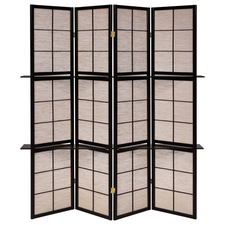 Iggy 4-Panel Room Divider Folding Shoji Screen Cappuccino