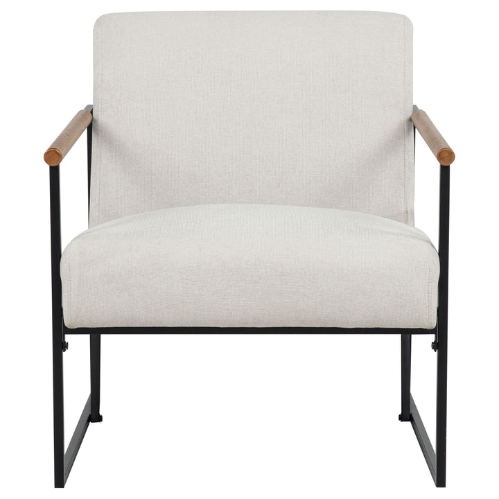 Monsen Fabric Upholstered Metal Frame Accent Chair Ivory