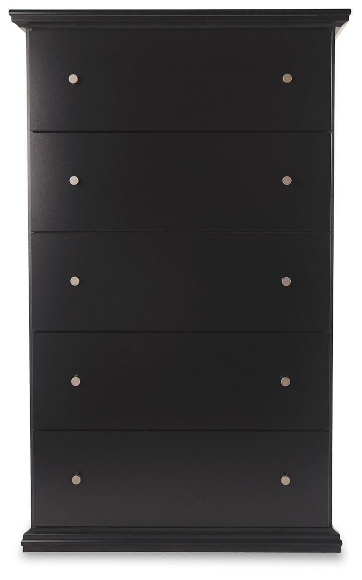 Maribel - Black - Five Drawer Chest