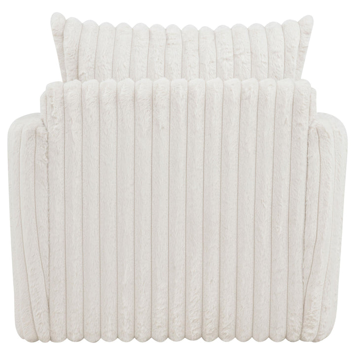Sarco Corduroy Upholstered Swivel Accent Arm Chair Ivory