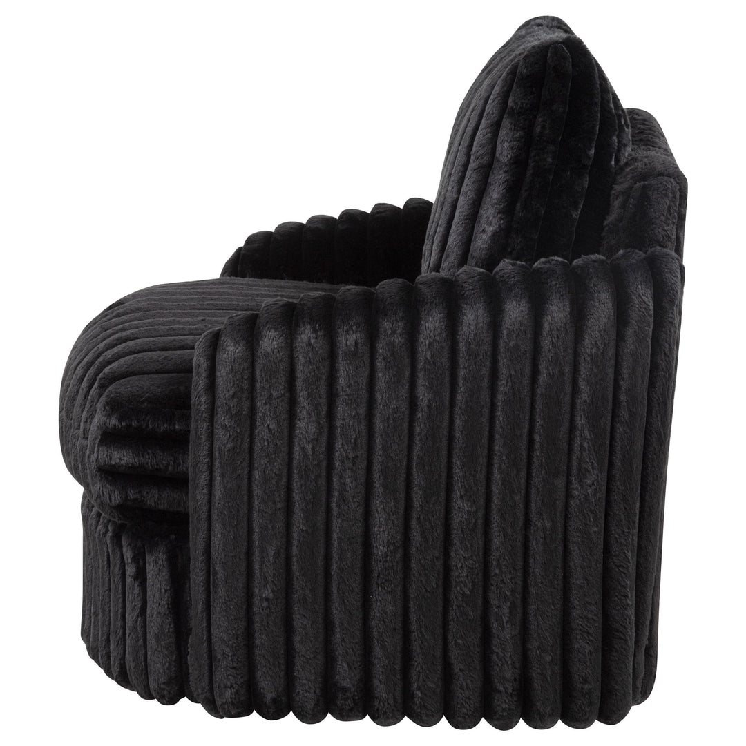 Sarco Corduroy Upholstered Swivel Accent Arm Chair Black