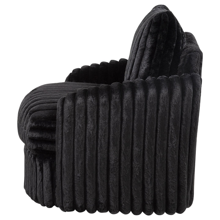 Sarco Corduroy Upholstered Swivel Accent Arm Chair Black