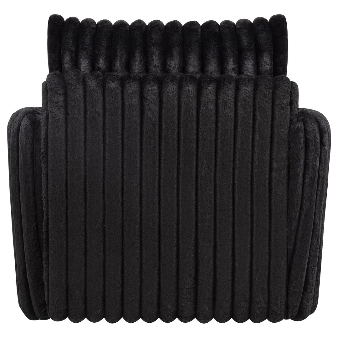Sarco Corduroy Upholstered Swivel Accent Arm Chair Black