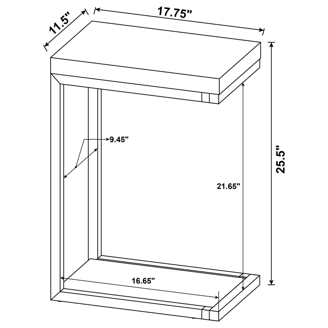 Beck Engineered Wood C-Shape Sofa Side Table Cement