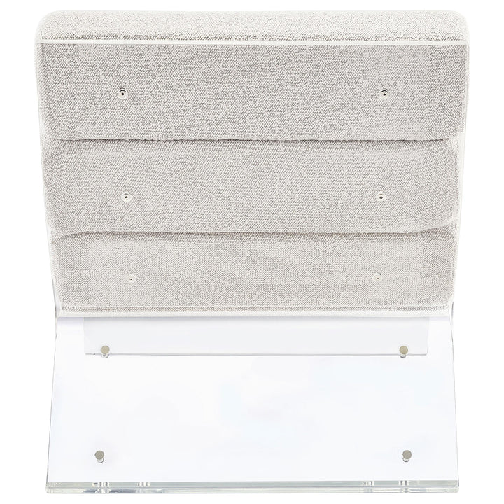 Serreta Boucle Upholstered Armless Acrylic Chair Ivory