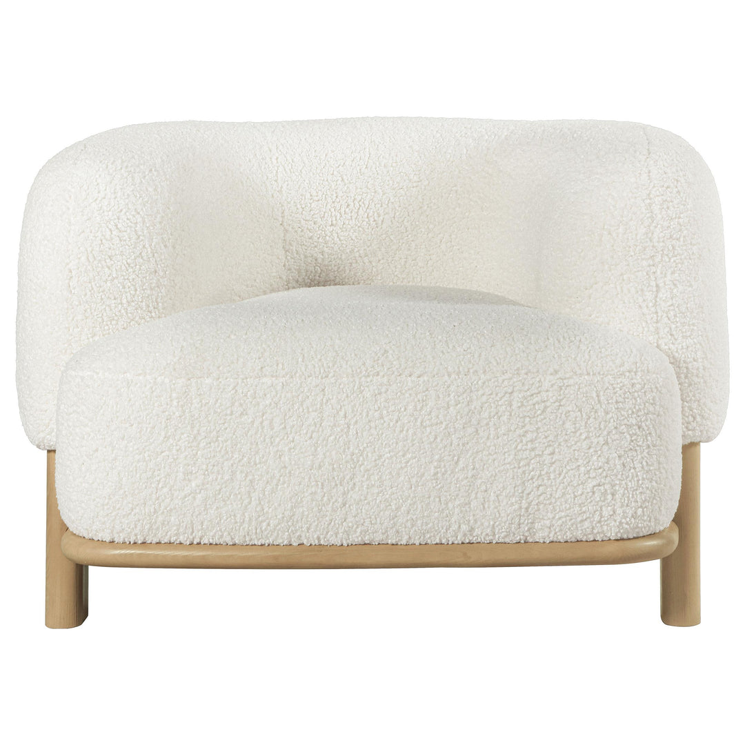 Lawler Upholstered Barrel Back Accent Chair Ivory and Natural