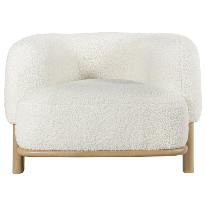 Lawler Upholstered Barrel Back Accent Chair Ivory and Natural