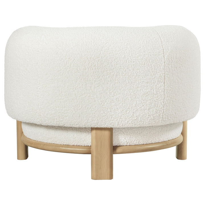 Lawler Upholstered Barrel Back Accent Chair Ivory and Natural