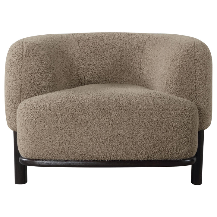 Lawler Upholstered Barrel Back Accent Chair Brown and Black