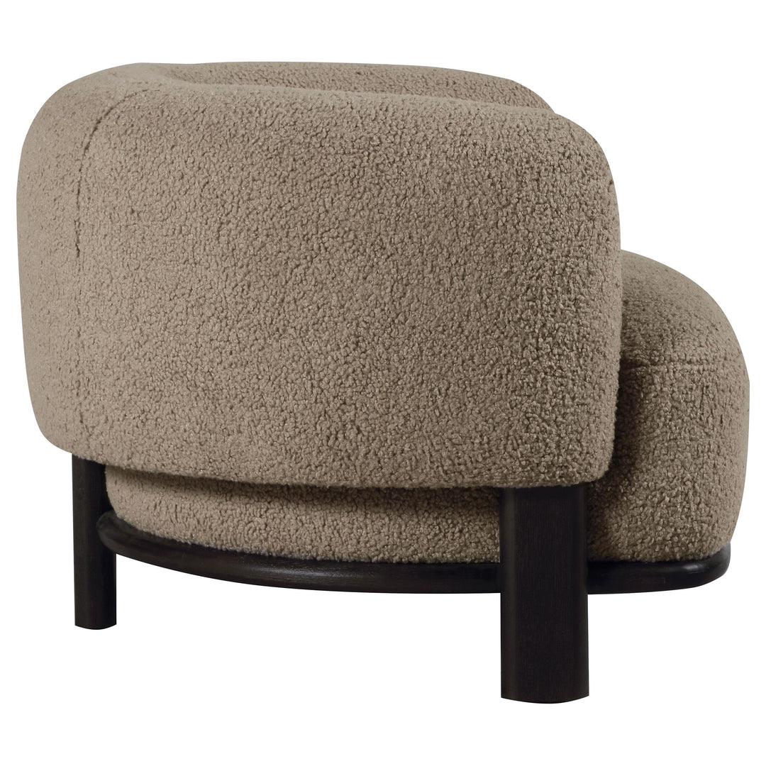 Lawler Upholstered Barrel Back Accent Chair Brown and Black