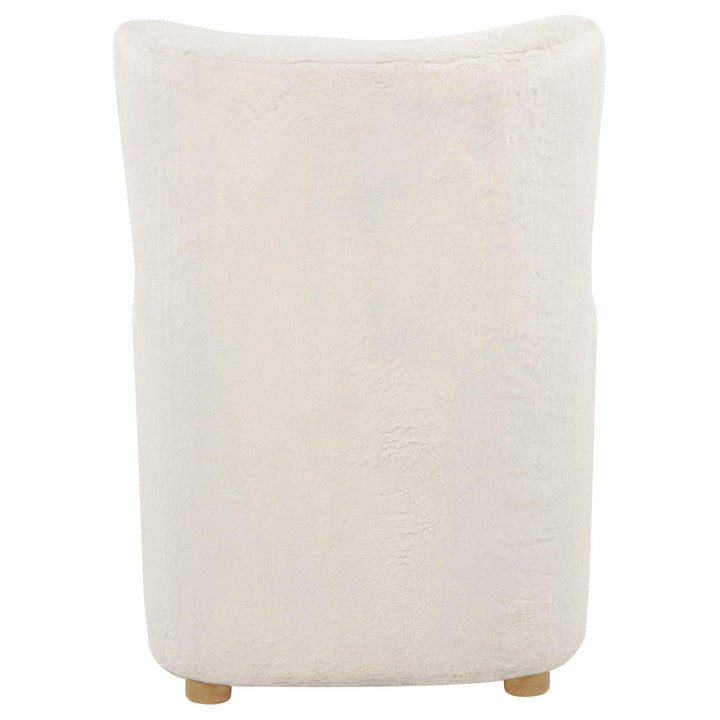 Thornton Faux Fur Upholstered Wingback Lounge Accent Chair Ivory